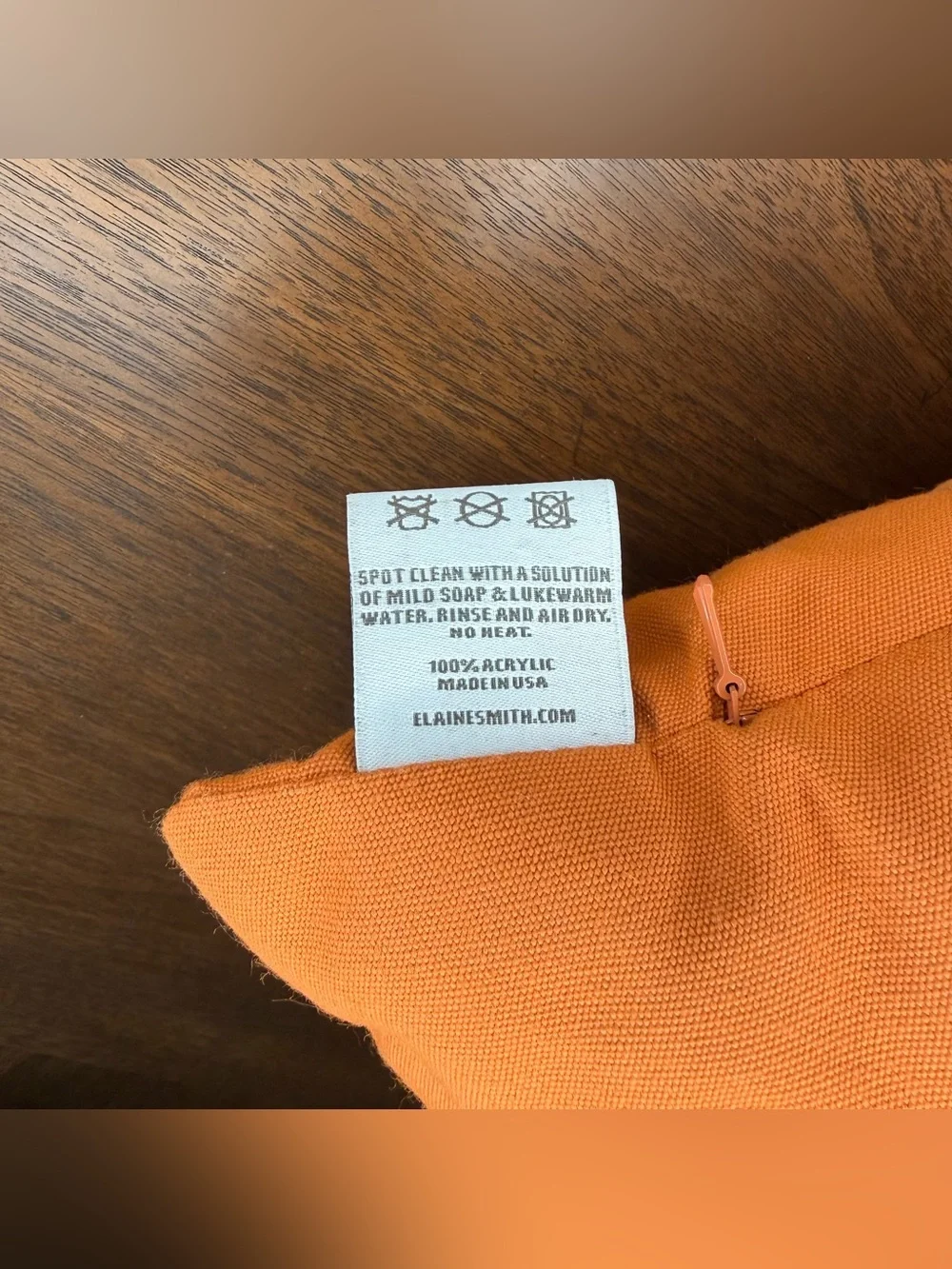 Elaine Smith Basketweave Sunbrella Outdoor Luxury Pillow Tuscan Orange 20 x 20